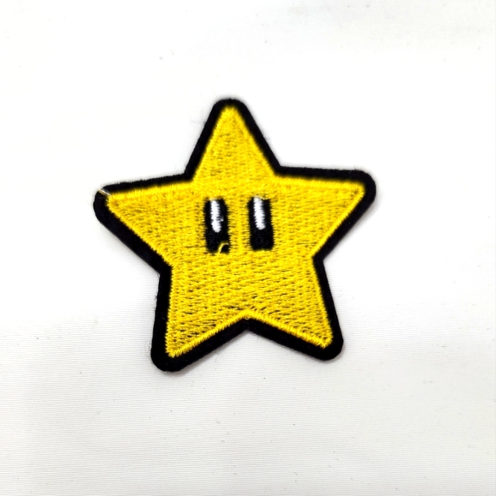 Super Mario's Star Power Game Characters Embroidered Iron On Patch. preowned